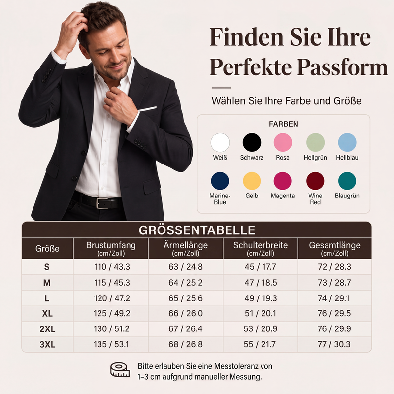 📢📢50%Rabatt!!!🎉✨Klassischer taillierter Zweiknopf-Blazer für Herren