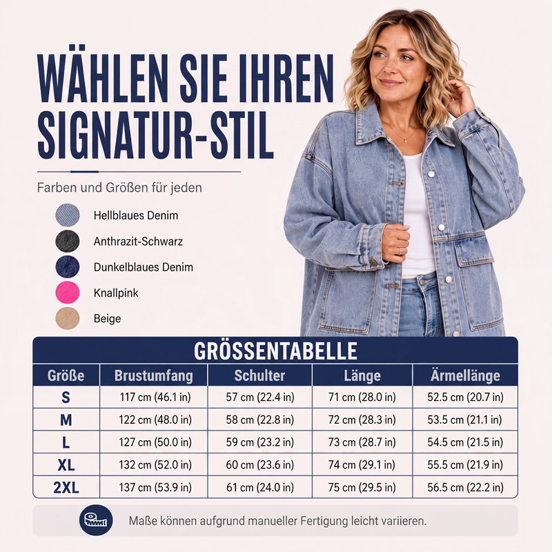 📢📢50%Rabatt!!!🎉✨Klassische übergroße Jeansjacke für Damen
