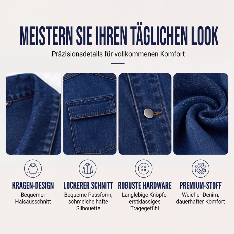 📢📢50%Rabatt!!!🎉✨Klassische übergroße Jeansjacke für Damen
