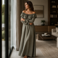 📢📢50%Rabatt!!!🎉✨Lässiges Off-Shoulder-Maxikleid für Damen