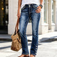 👖 50 % RABATT | Flexible Passform & moderner Slim-Look – Damen Stretch-Jeans mit Knopfdetails