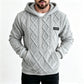 📢📢50%Rabatt!!!🎉✨Herren-Kapuzenpullover aus plüschigem, diamantförmigem Zopfmuster mit strukturierter Oberfläche