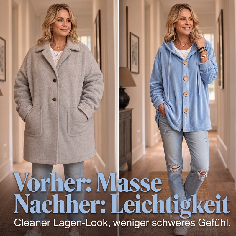 📢📢50%Rabatt!!!🎉✨Weite Kapuzen-Strickjacke aus Samt für Damen