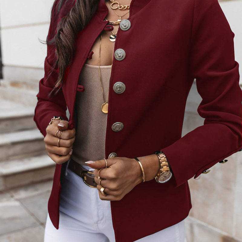 📢📢50%Rabatt!!!💎✨ Bestseller – Goldknopf-Blazer – tailliert und elegant