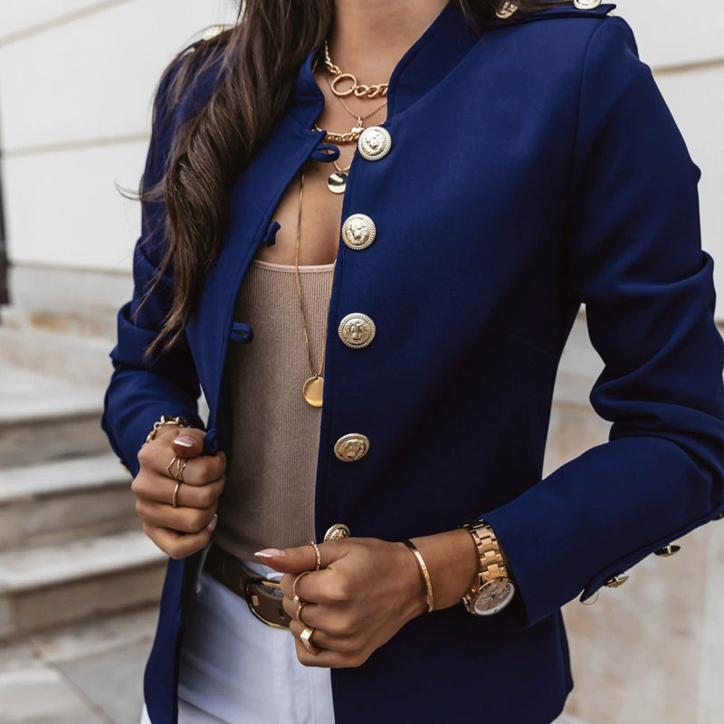 📢📢50%Rabatt!!!💎✨ Bestseller – Goldknopf-Blazer – tailliert und elegant