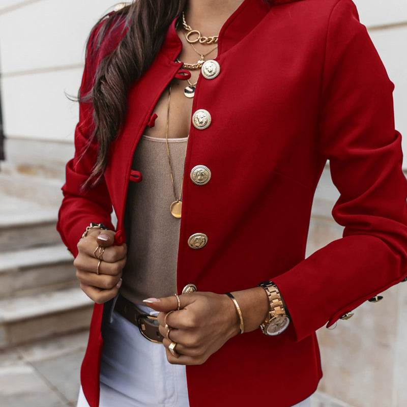 📢📢50%Rabatt!!!💎✨ Bestseller – Goldknopf-Blazer – tailliert und elegant