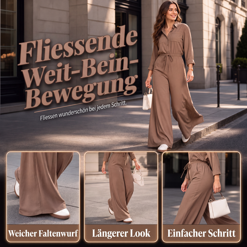 📢🎉50%Rabatt!!!🛍️✨Weitbein-Damen-Jumpsuit mit Bindegürtel