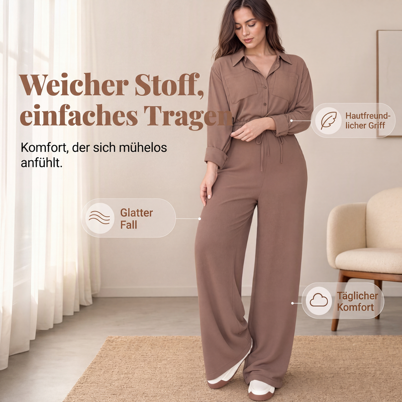 📢🎉50%Rabatt!!!🛍️✨Weitbein-Damen-Jumpsuit mit Bindegürtel