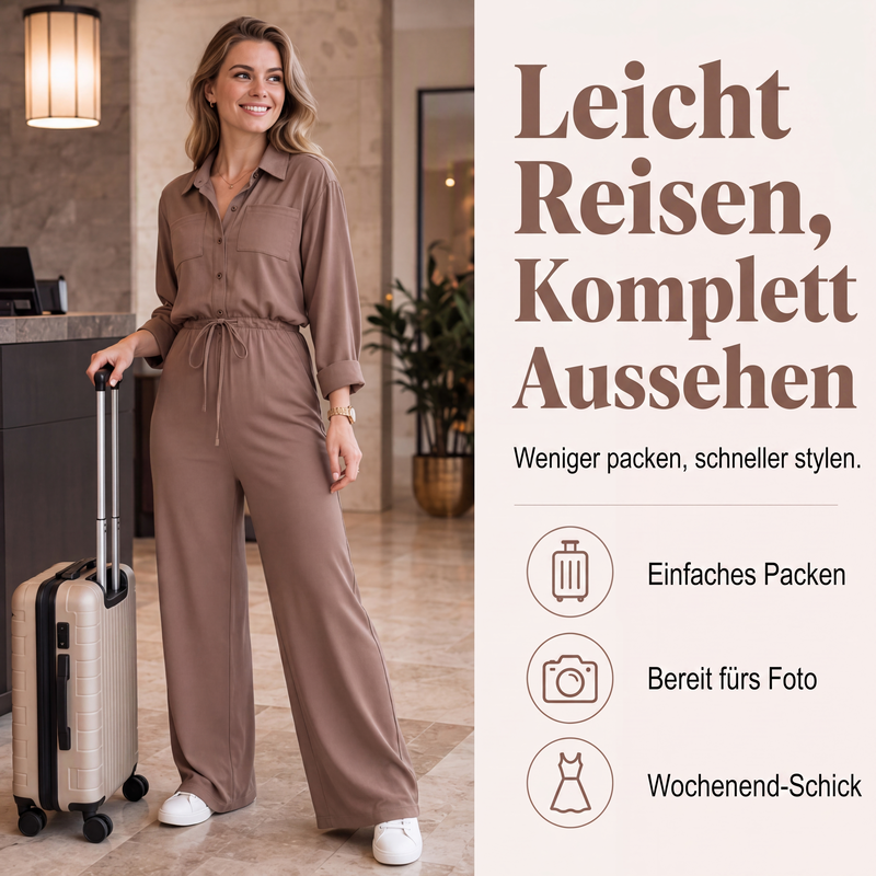 📢🎉50%Rabatt!!!🛍️✨Weitbein-Damen-Jumpsuit mit Bindegürtel