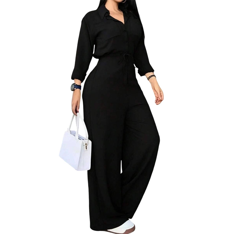 📢🎉50%Rabatt!!!🛍️✨Weitbein-Damen-Jumpsuit mit Bindegürtel