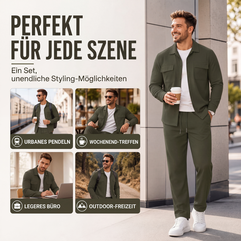 📢📢50%Rabatt!!!🎉✨Herren Freizeit Cordjacke und Hose Set