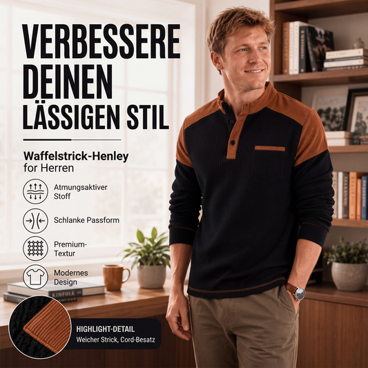 📢📢50%Rabatt!!!🎉✨Waffelstrick-Stehkragen-Sweatshirt für Herren