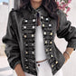 📢📢50%Rabatt!!!🎉✨Damen-Jeansjacke im Vintage-Stil mit symmetrischen Knöpfen
