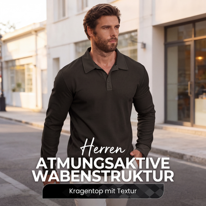 📢📢50%Rabatt!!!🎉✨Atmungsaktives Herren-Oberteil mit Waffelstruktur und Kragen