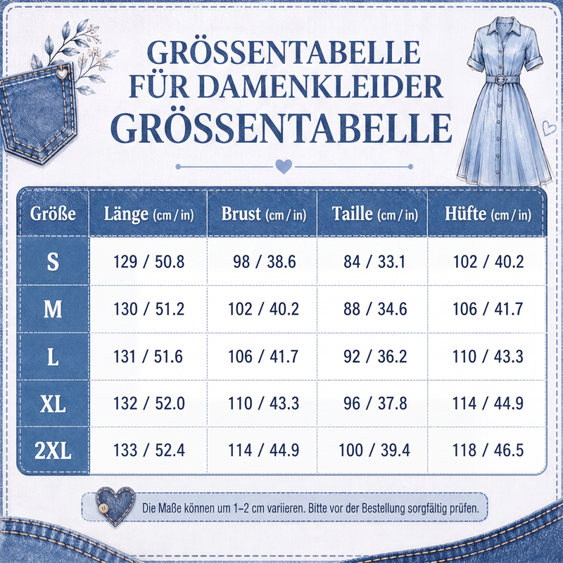 📢📢50%Rabatt!!!🎉✨Legeres, locker sitzendes Jeanshemdkleid für Damen