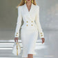 👗 50 % RABATT | Eleganter Blazer-Look & feminine Silhouette – Damen Zweireiher-Blazerkleid
