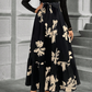 📢📢50%Rabatt!!!🎉✨Damen Maxikleid im A-Linien-Schnitt mit Blumenmuster und langen Ärmeln