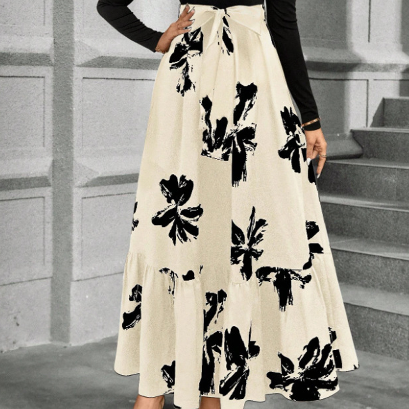 📢📢50%Rabatt!!!🎉✨Damen Maxikleid im A-Linien-Schnitt mit Blumenmuster und langen Ärmeln