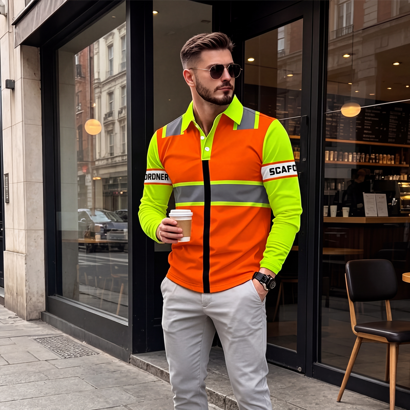 📢📢50%Rabatt!!!🎉⏰ Letzte Welle – Lager fast leer – 50% endet jederzeit ！Langarmshirt für Herren mit hoher Sichtbarkeit