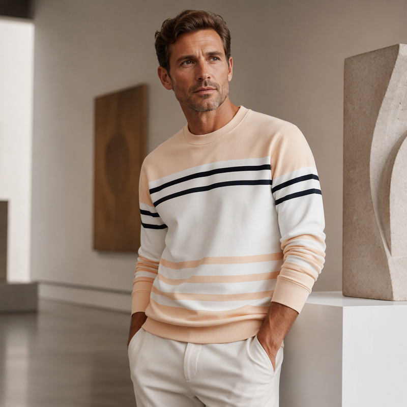 📢📢50%Rabatt!!!🎉💞 Über 100.000 verkauft – der beliebteste Hit – jetzt zum halben Preis ！Gestreiftes Colorblock-Langarm-Sweatshirt für Herren