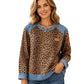 📢📢50% Rabatt!!! 🎉✨ Damen-Sweatshirt mit Leopardenmuster & Rundhalsausschnitt