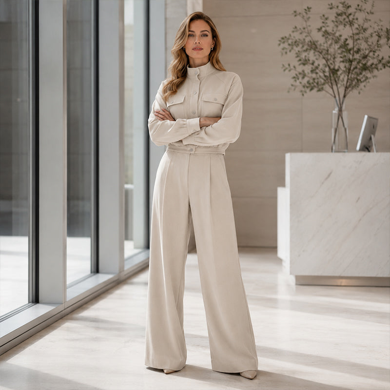 📢📢50%Rabatt!!!💎✨ Top-bewertet – Set mit Jacke und weiter Hose – zeitlos und praktisch