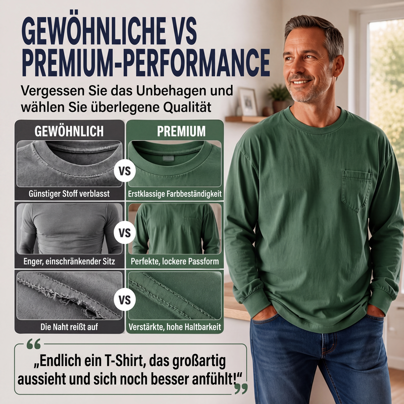 📢📢50%Rabatt!!!🎉✨Langarm-T-Shirt für Herren, lockere Passform