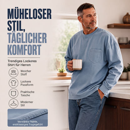 📢📢50%Rabatt!!!🎉✨Langarm-T-Shirt für Herren, lockere Passform