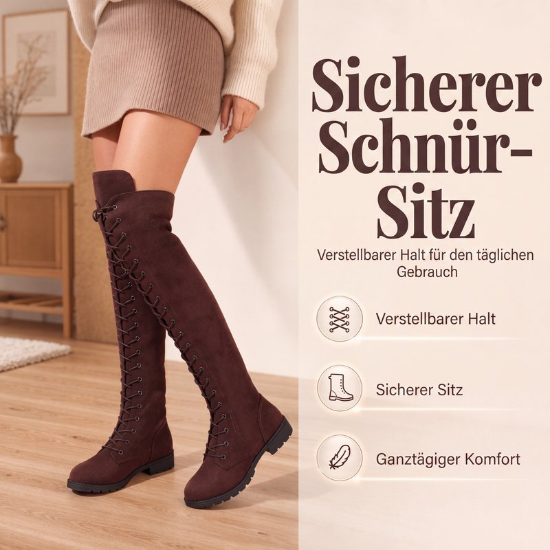 📢📢50%Rabatt!!!🎉✨Hohe Schnür-Overknee-Stiefel für Damen