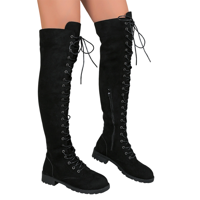 📢📢50%Rabatt!!!🎉✨Hohe Schnür-Overknee-Stiefel für Damen