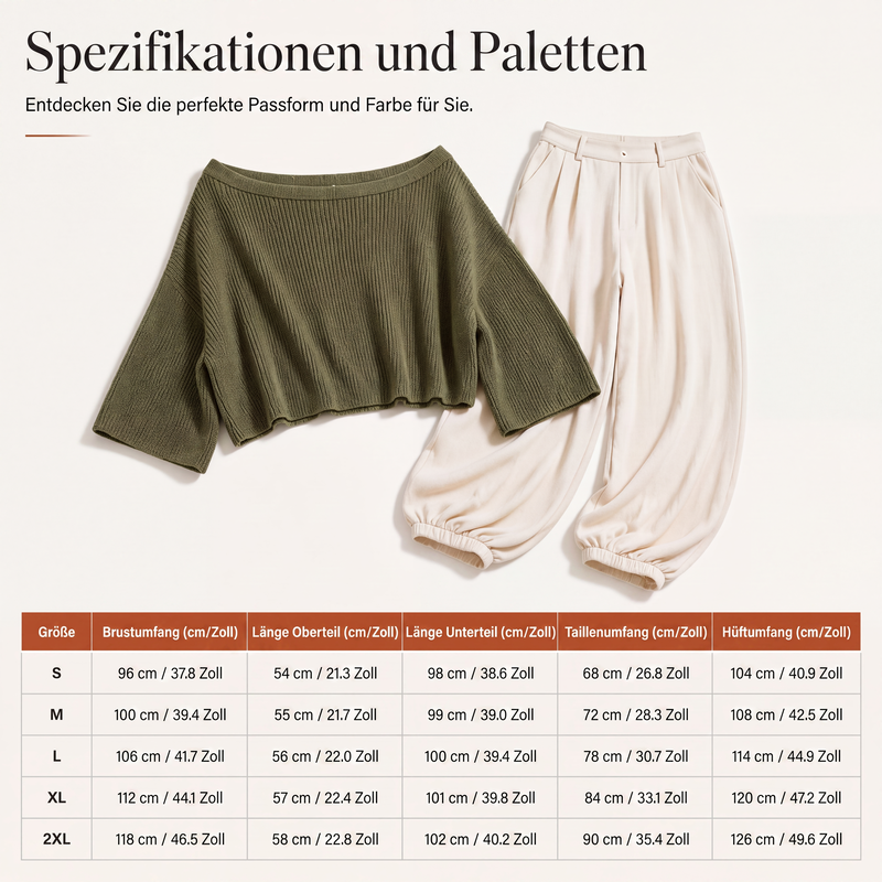 📢📢50%Rabatt!!!🎉✨Damen-Set aus schulterfreiem Strickoberteil und lässigen Hosen
