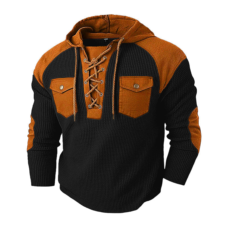📢📢50%Rabatt!!!🎉🏃‍♀️ Es wird im Akkord weggeschnappt – zögern Sie nicht! Legere Kapuzen-Sweatshirt aus Waffelstrick für Herren