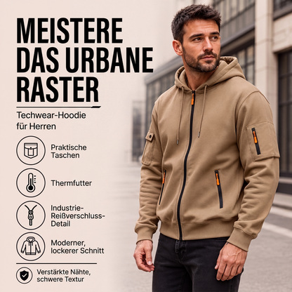 📢📢50%Rabatt!!!🎉✨Herren-Cargo-Jacke mit durchgehendem Reißverschluss und Kapuze