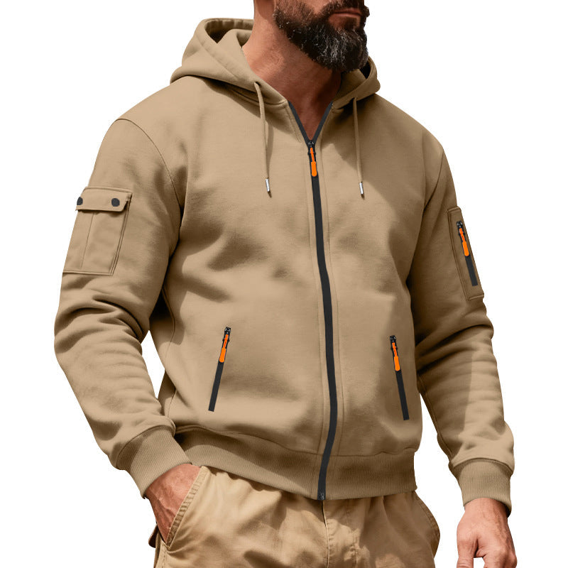 📢📢50%Rabatt!!!🎉✨Herren-Cargo-Jacke mit durchgehendem Reißverschluss und Kapuze