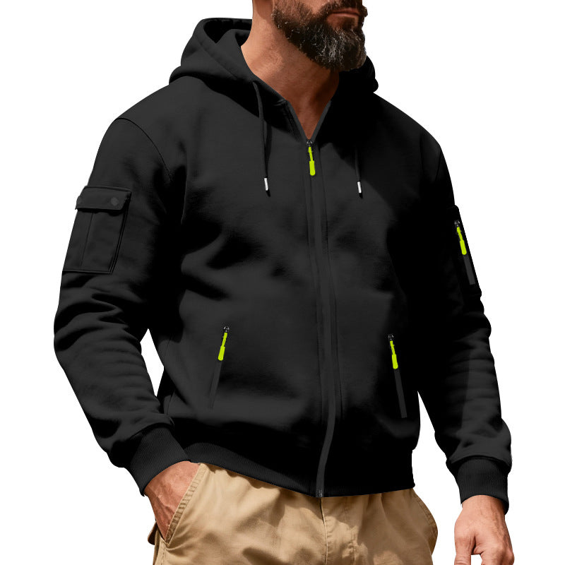 📢📢50%Rabatt!!!🎉✨Herren-Cargo-Jacke mit durchgehendem Reißverschluss und Kapuze