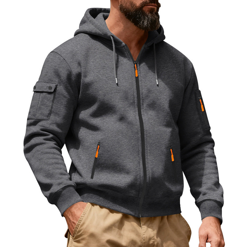 📢📢50%Rabatt!!!🎉✨Herren-Cargo-Jacke mit durchgehendem Reißverschluss und Kapuze