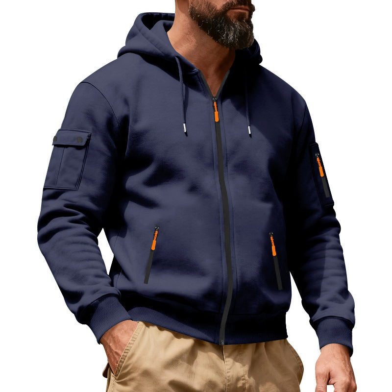 📢📢50%Rabatt!!!🎉✨Herren-Cargo-Jacke mit durchgehendem Reißverschluss und Kapuze