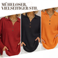 📢📢50%Rabatt!!!🎉⭐ Top-bewertet – V-Ausschnitt-Bluse mit Waffeltextur
