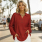 📢📢50%Rabatt!!!🎉⭐ Top-bewertet – V-Ausschnitt-Bluse mit Waffeltextur