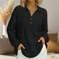 📢📢50%Rabatt!!!🎉⭐ Top-bewertet – V-Ausschnitt-Bluse mit Waffeltextur