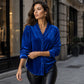 📢📢50%Rabatt!!!🎉✨Damen-Bluse in Unifarbe mit Rüschenkragen