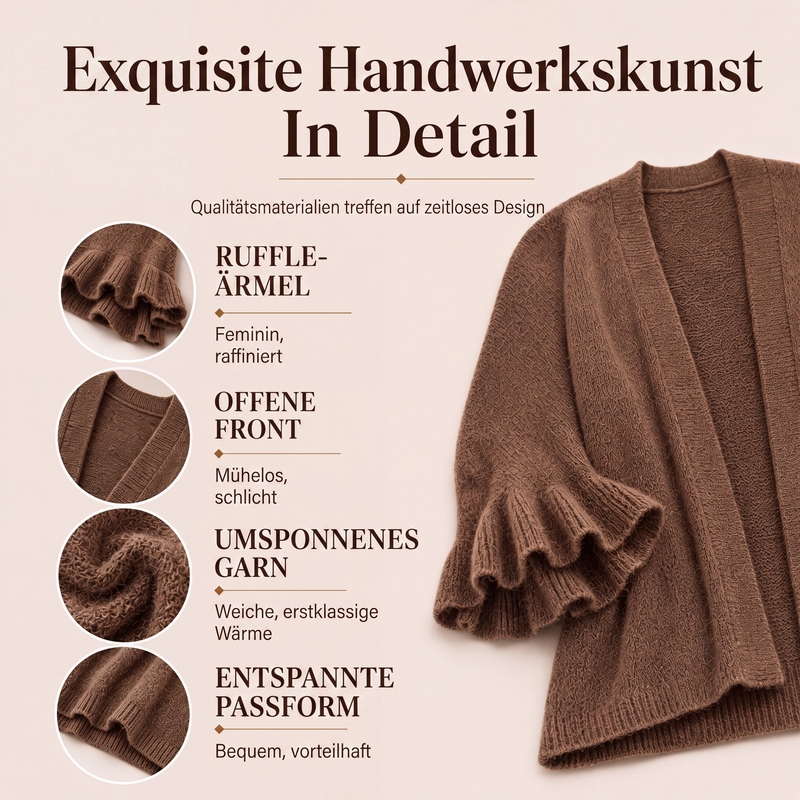 📢📢50%Rabatt!!!🎉✨Damen-Strickcardigan mit Rüschenärmeln