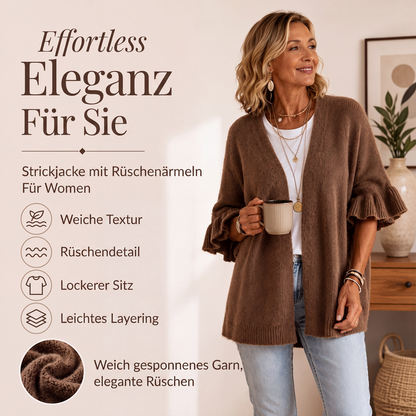📢📢50%Rabatt!!!🎉✨Damen-Strickcardigan mit Rüschenärmeln