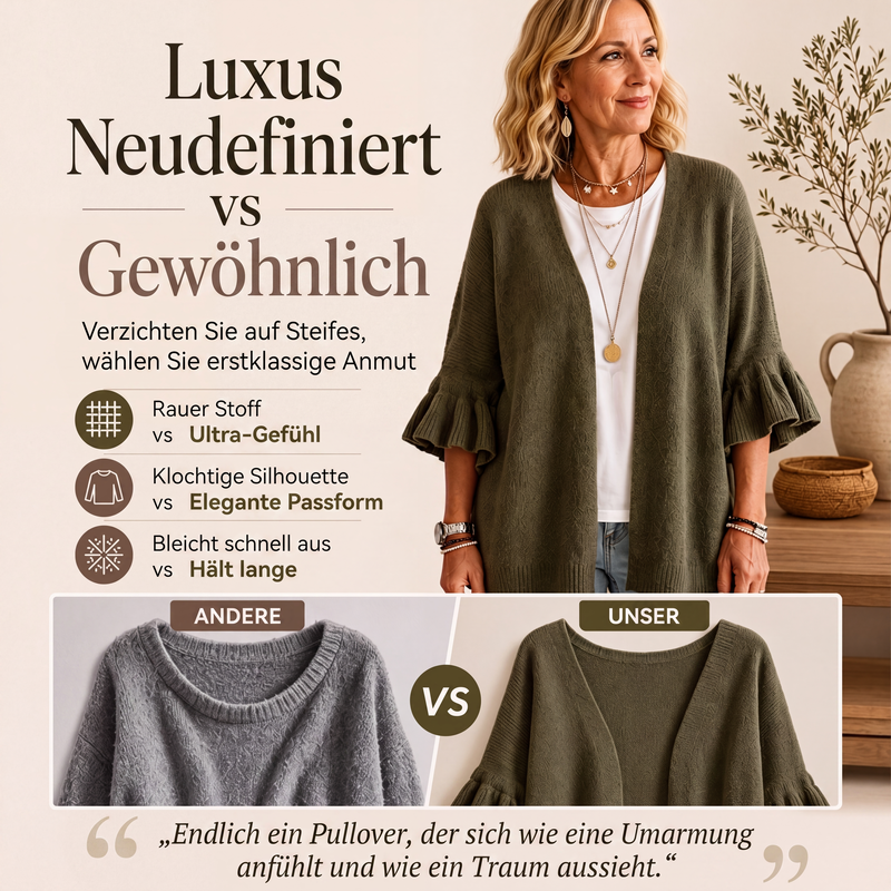 📢📢50%Rabatt!!!🎉✨Damen-Strickcardigan mit Rüschenärmeln