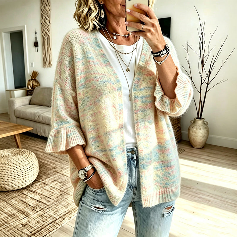 📢📢50%Rabatt!!!🎉✨Damen-Strickcardigan mit Rüschenärmeln