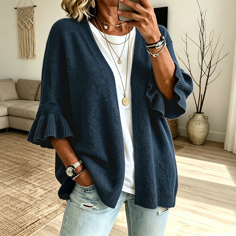 📢📢50%Rabatt!!!🎉✨Damen-Strickcardigan mit Rüschenärmeln