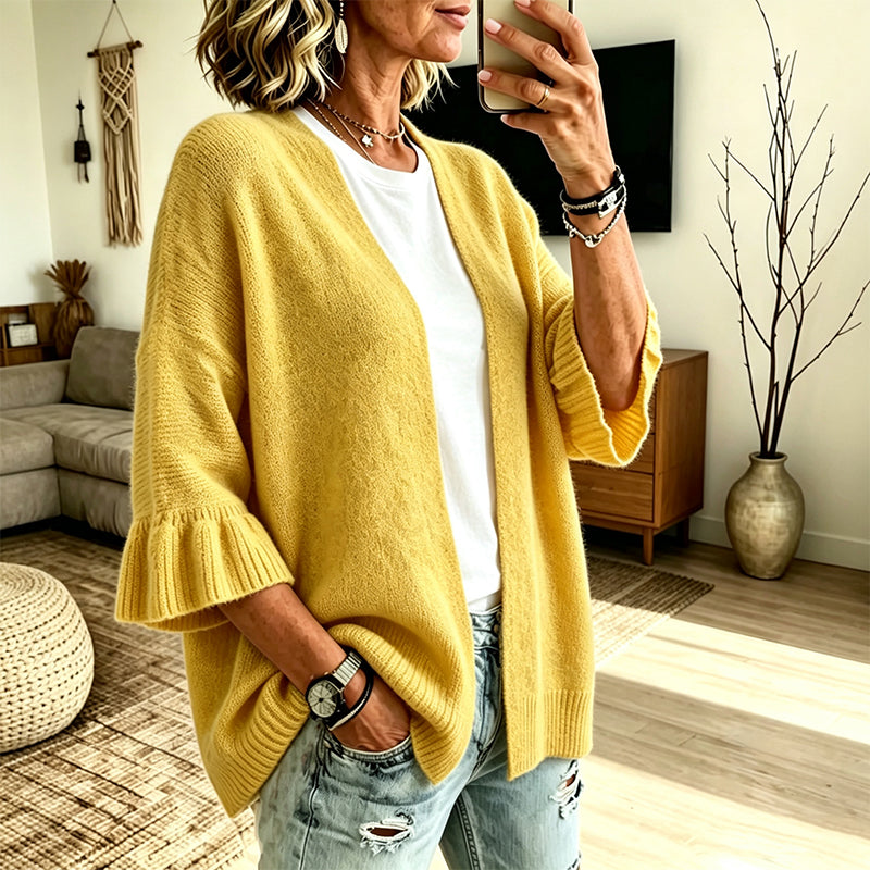 📢📢50%Rabatt!!!🎉✨Damen-Strickcardigan mit Rüschenärmeln