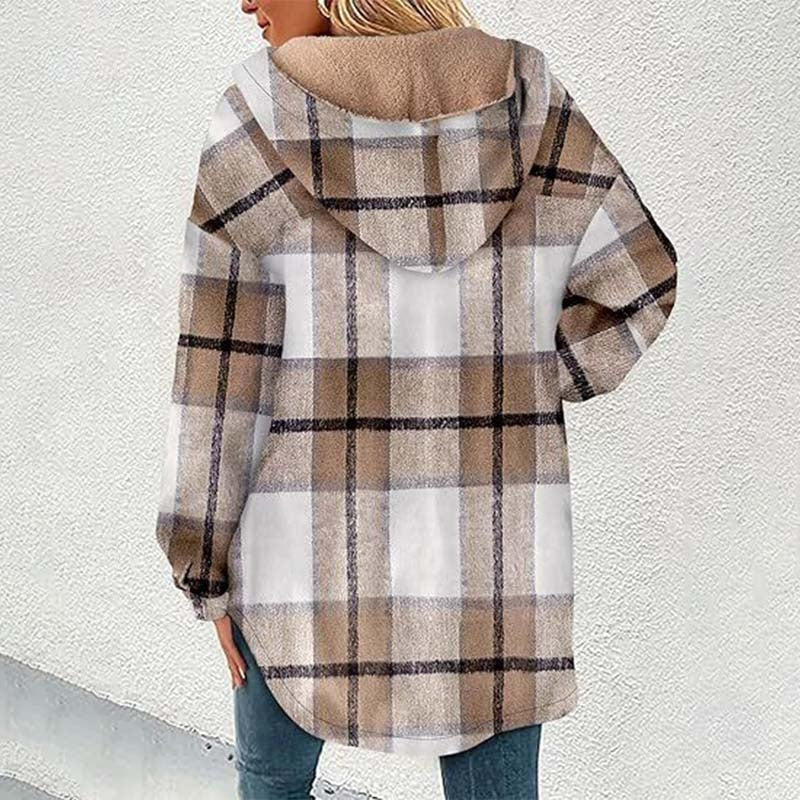 📢📢50%Rabatt!!!🎉✨Damen klassische gemütliche karierte Kapuzenjacke