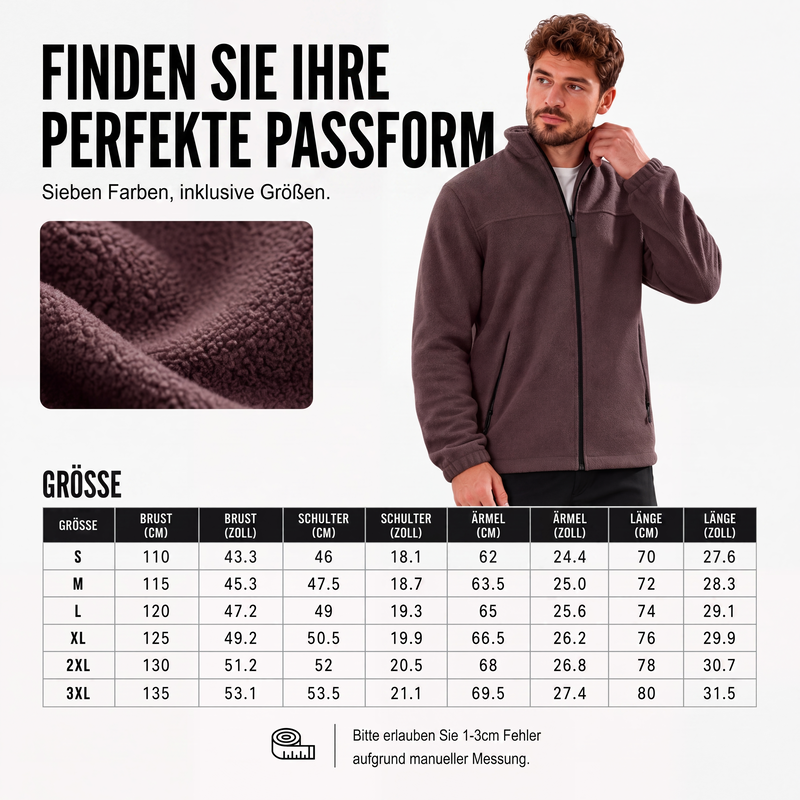 📢📢50%Rabatt!!!🎉✨Warme Stehkragen-Reißverschlussjacke für Herren
