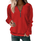 📢📢50%Rabatt!!!👚💎 Jetzt im Trend – Damen-Sweatshirt mit Zopfmuster und halblangem Reißverschluss